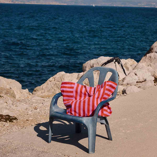 Rose in April - Tragetasche ORCHIDEE/ TOMATE / STREIFEN