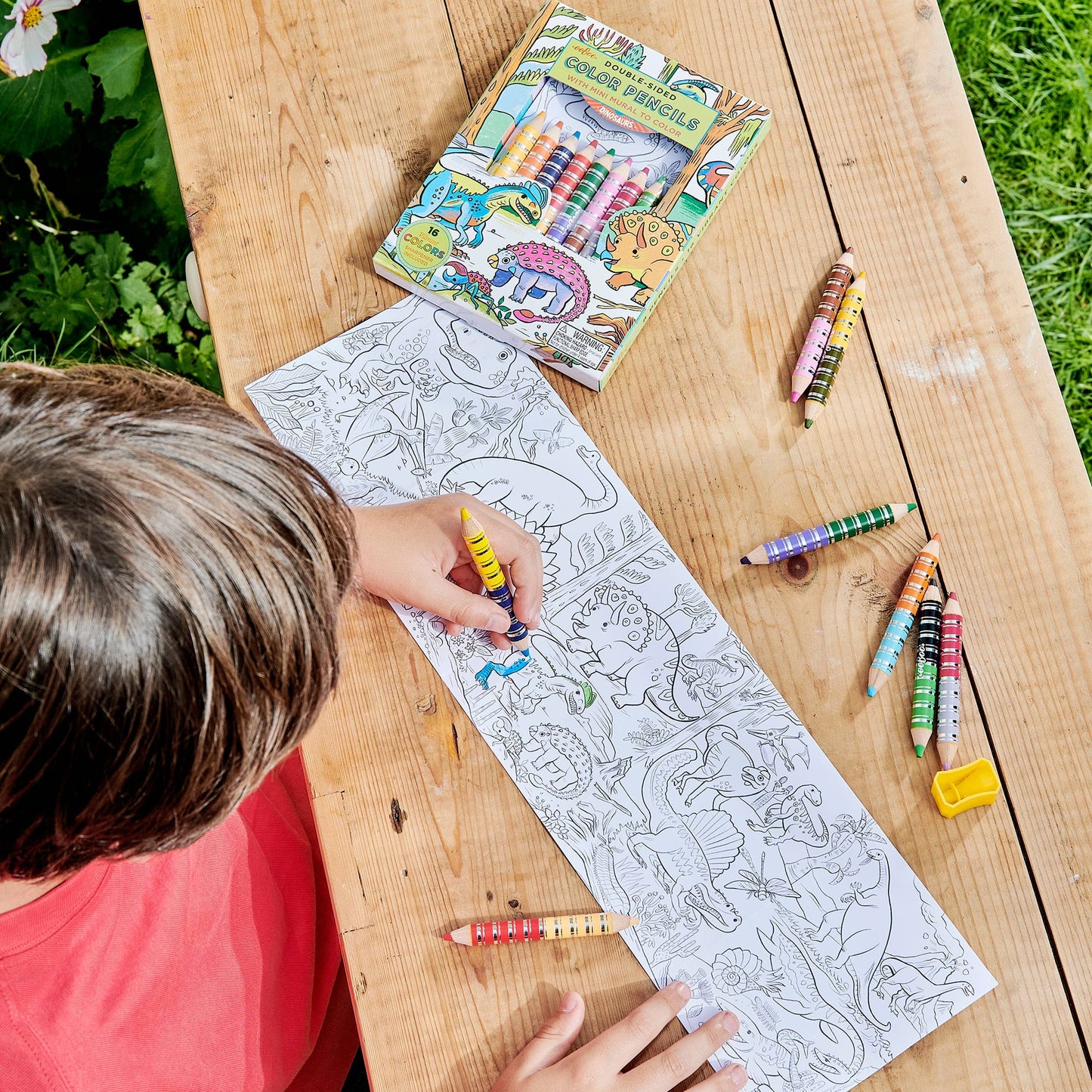 Mini-Wandmaler-Set mit Dinosaurier-Biggie-Bleistiften zum Ausklappen