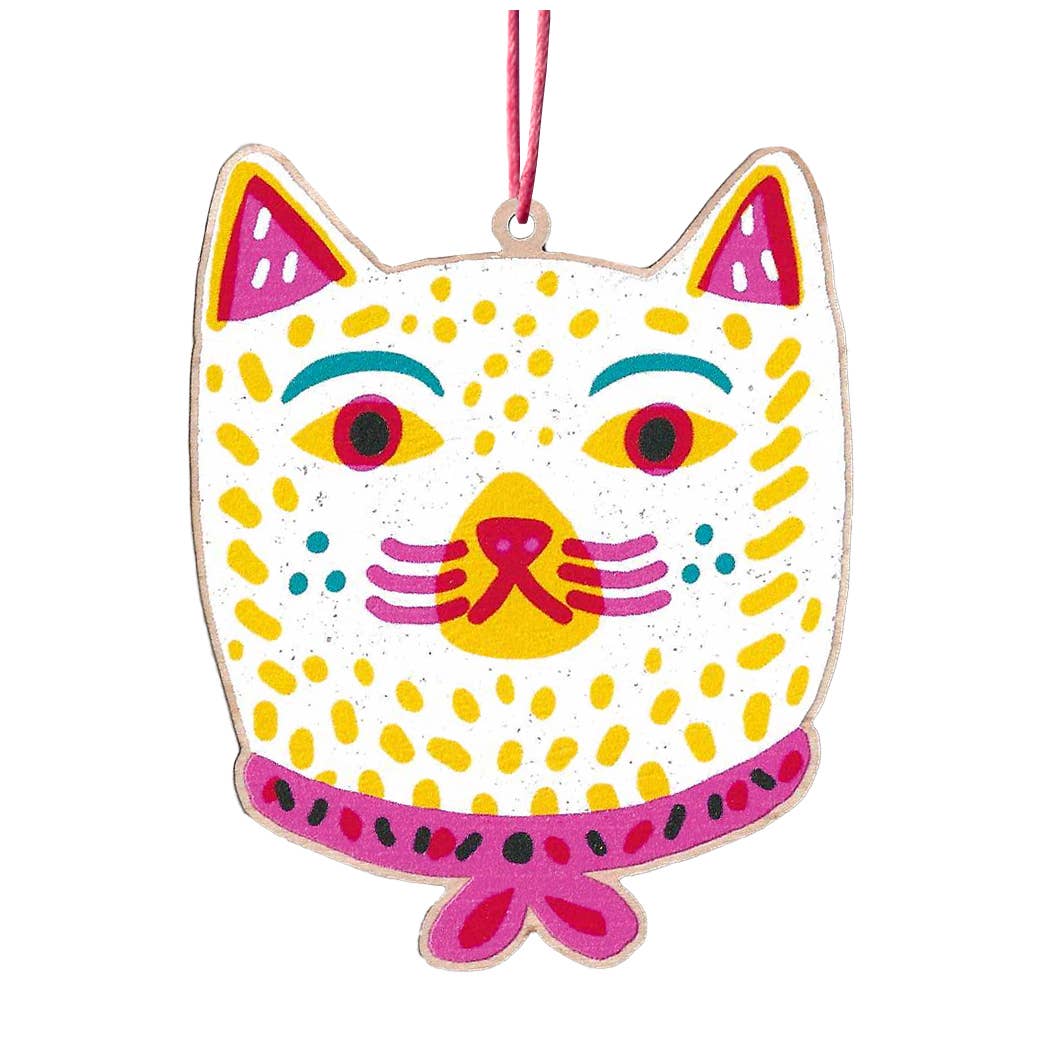 The Printed Peanut Stationery - Bedruckte Holzdekoration mit Katze und Band