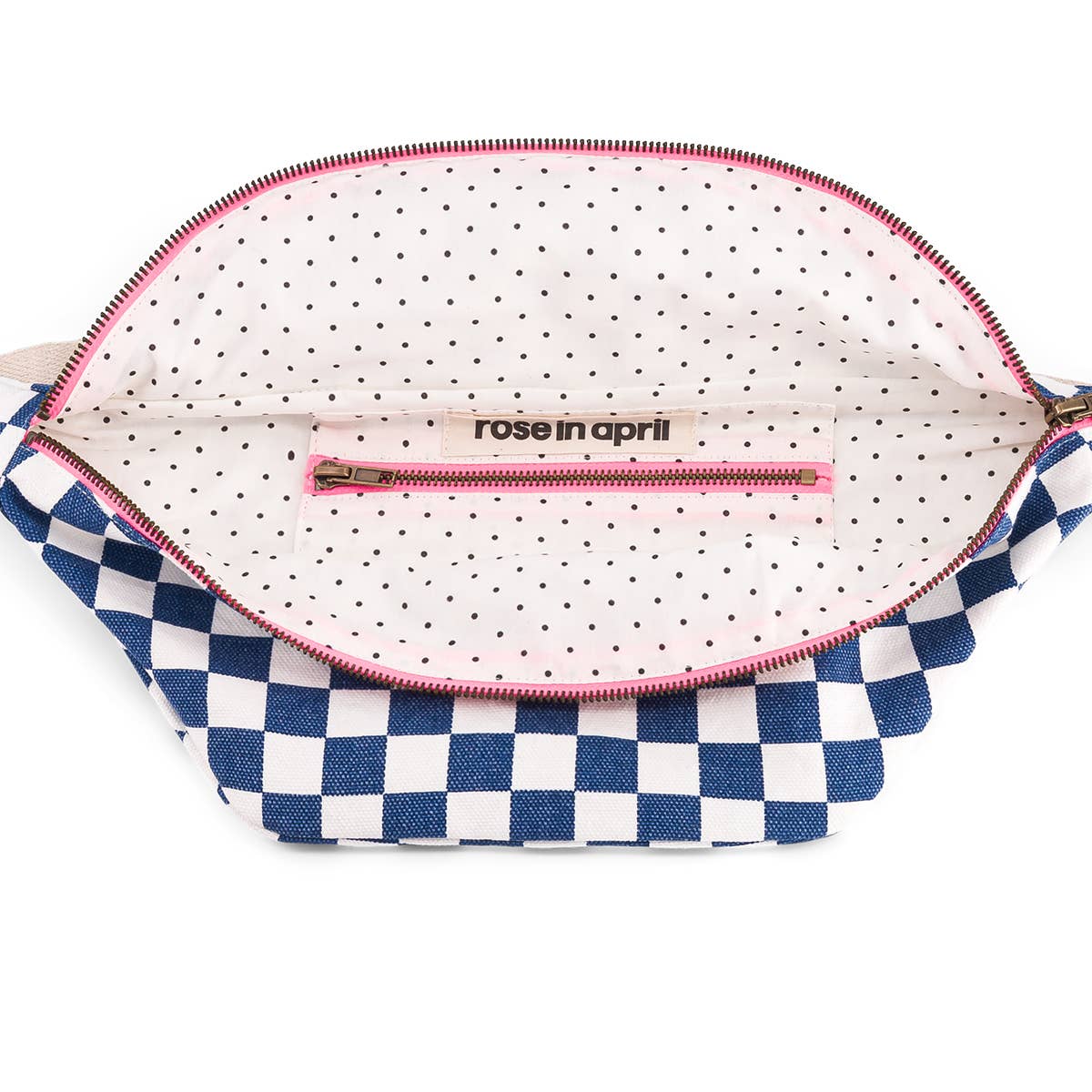 Rose in April – Bum Bag - Schachbrett ecru/blau