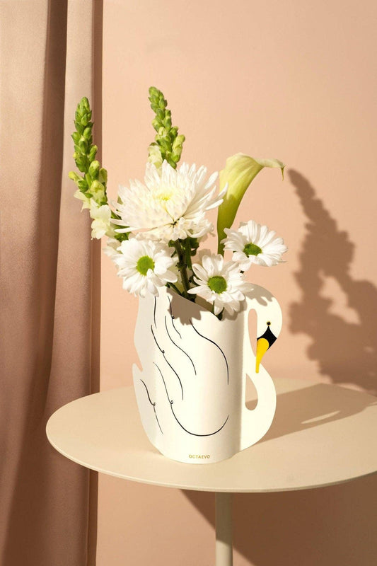 O C T A E V O - Schwan Mini Papier Vase