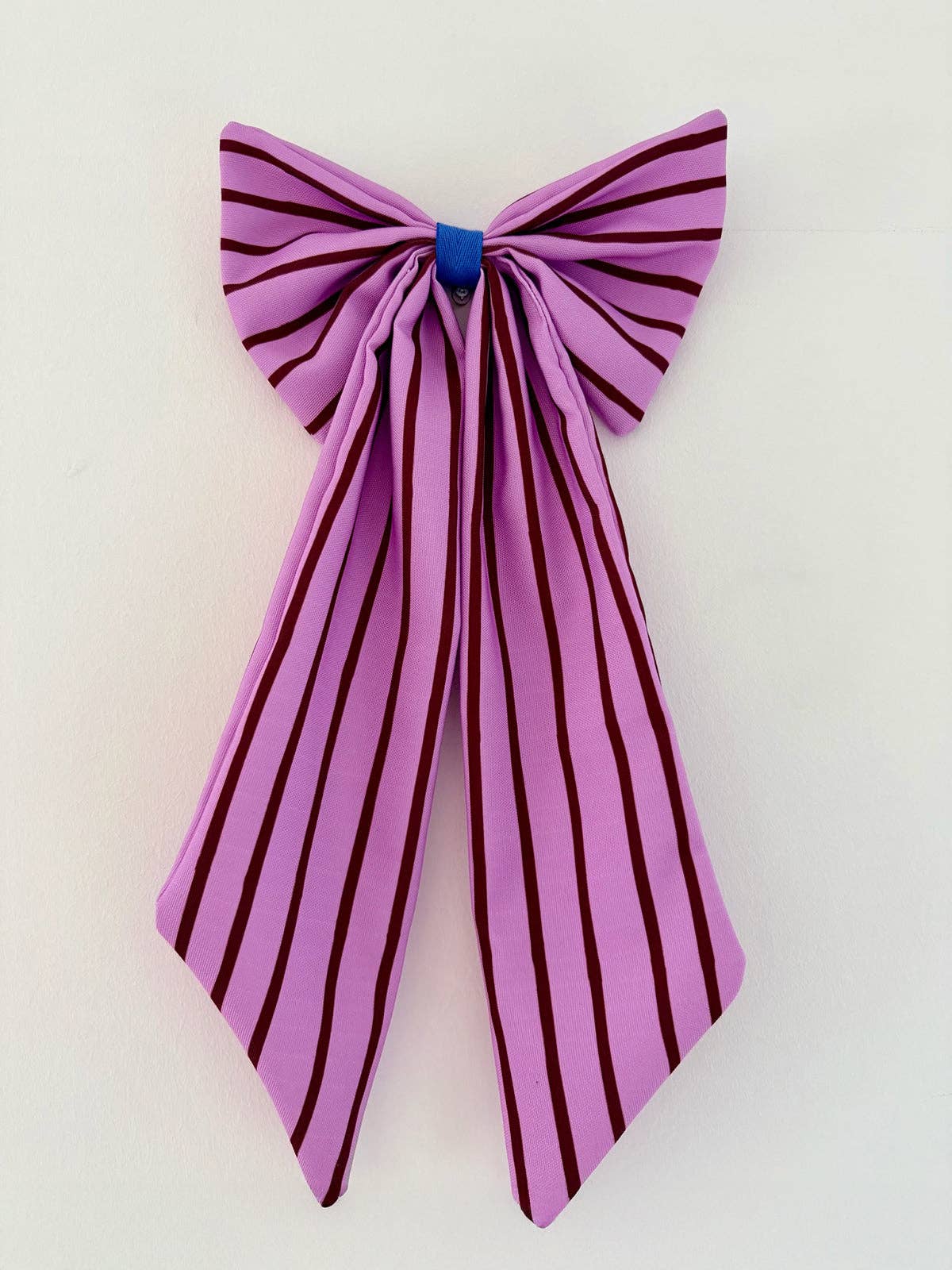 Weihnachtsschmuck Schleife lila/ bordeaux schmal gestreift: Bordeaux