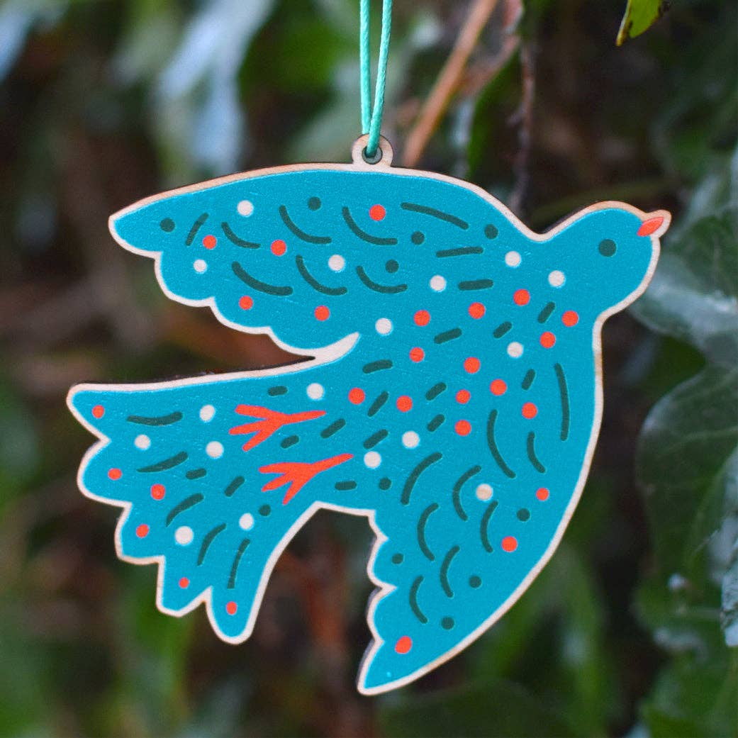 The Printed Peanut Stationery - Holzdekoration mit Vogelmotiv