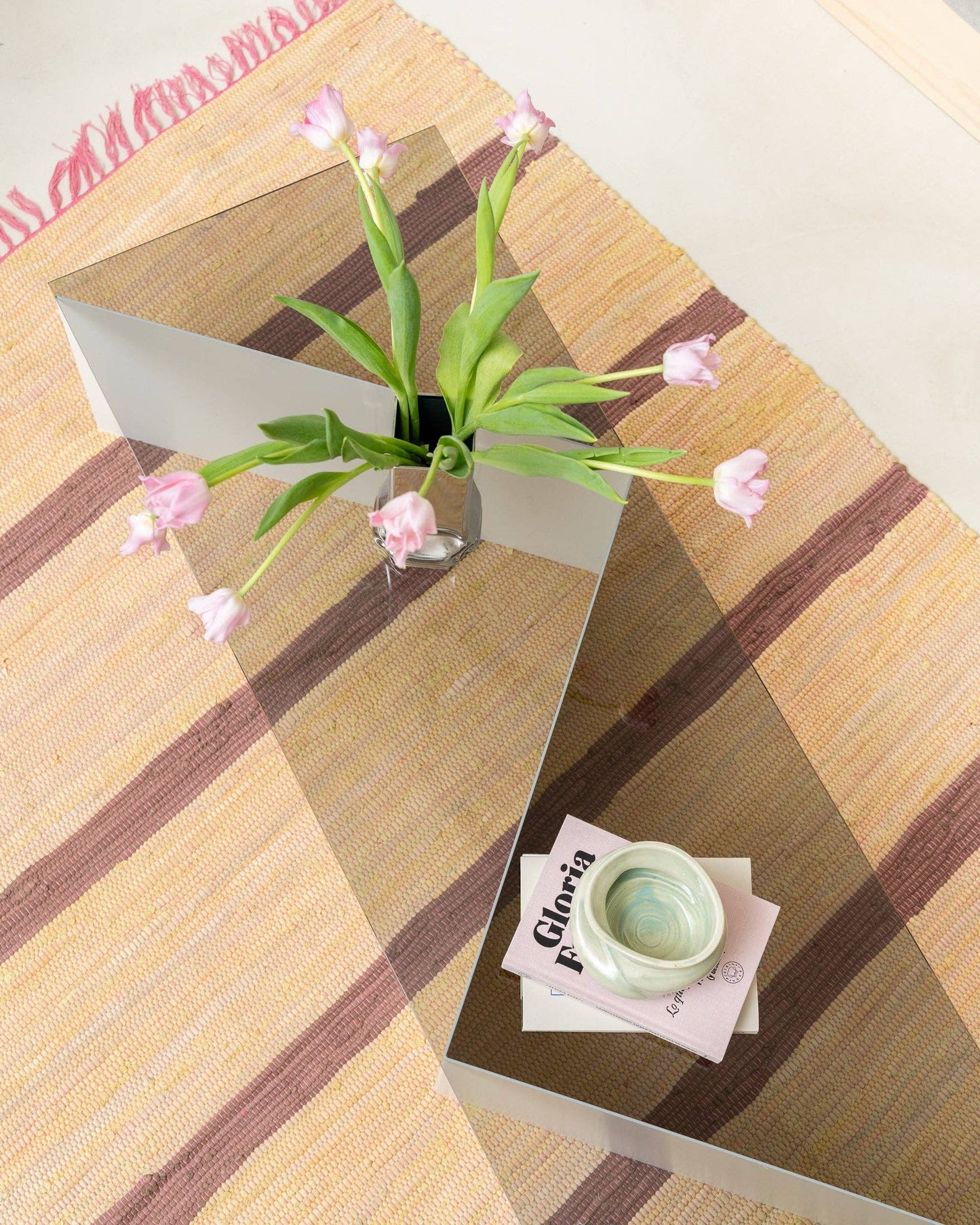 Tarta Gelatina - Upcycled Teppich aus recycelten Textilresten: Gelb / Kleine