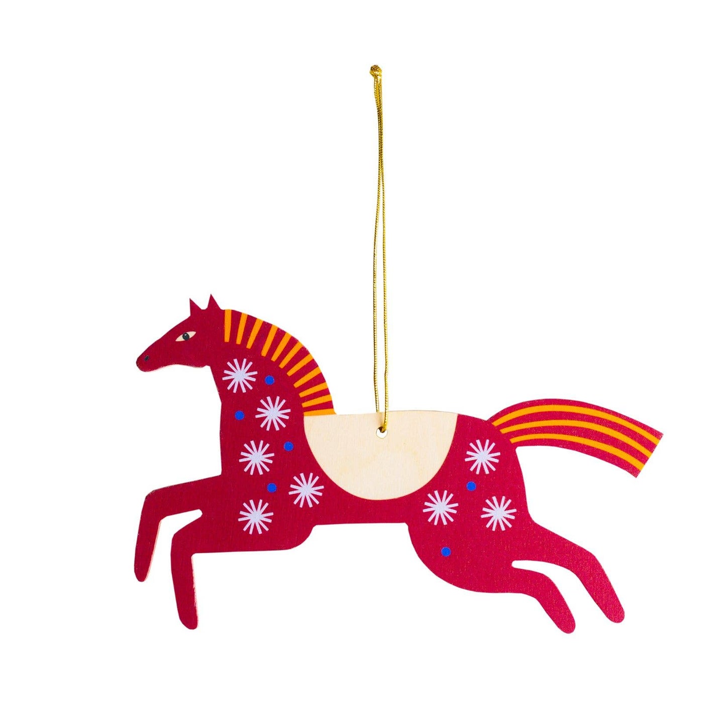 Anhänger Holzpferd rot