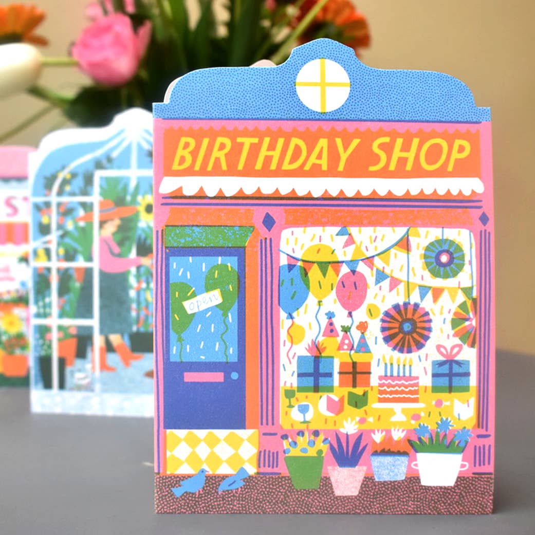 Birthday Shop gestanzte Karte