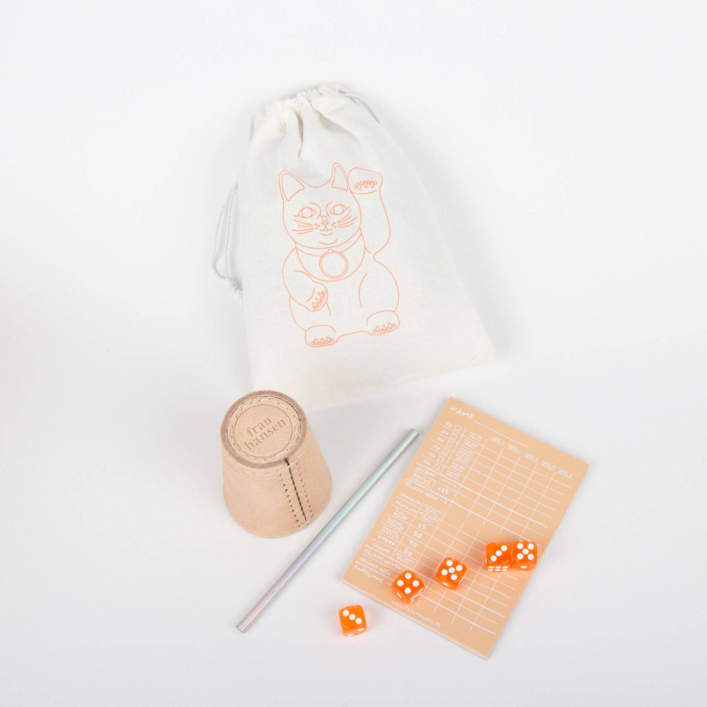 Frau Hansen - Würfelspiel PEACH 5er Set