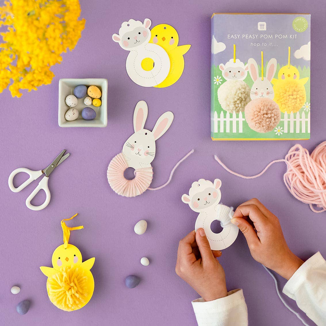 DIY Pompon-Osterdekorationen - 6er-Pack