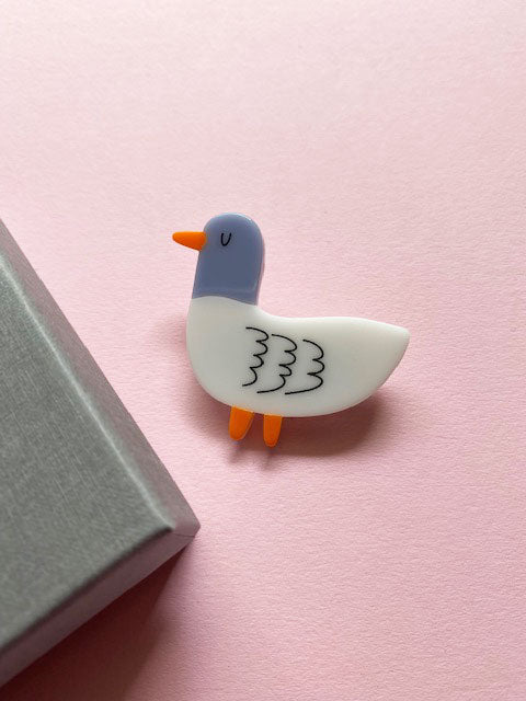Kleine Bande - Brosche aus Epoxidharz "Vogel"