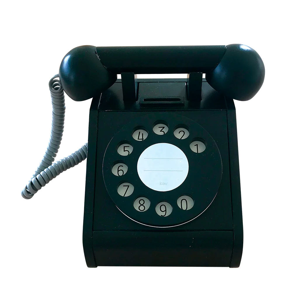 Kiko+ / Retro-Telefon aus Holz | schwarz