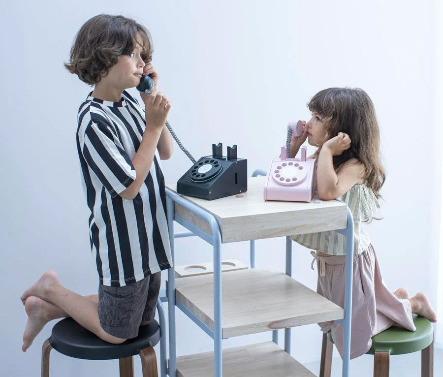 Kiko+ / Retro-Telefon aus Holz | schwarz