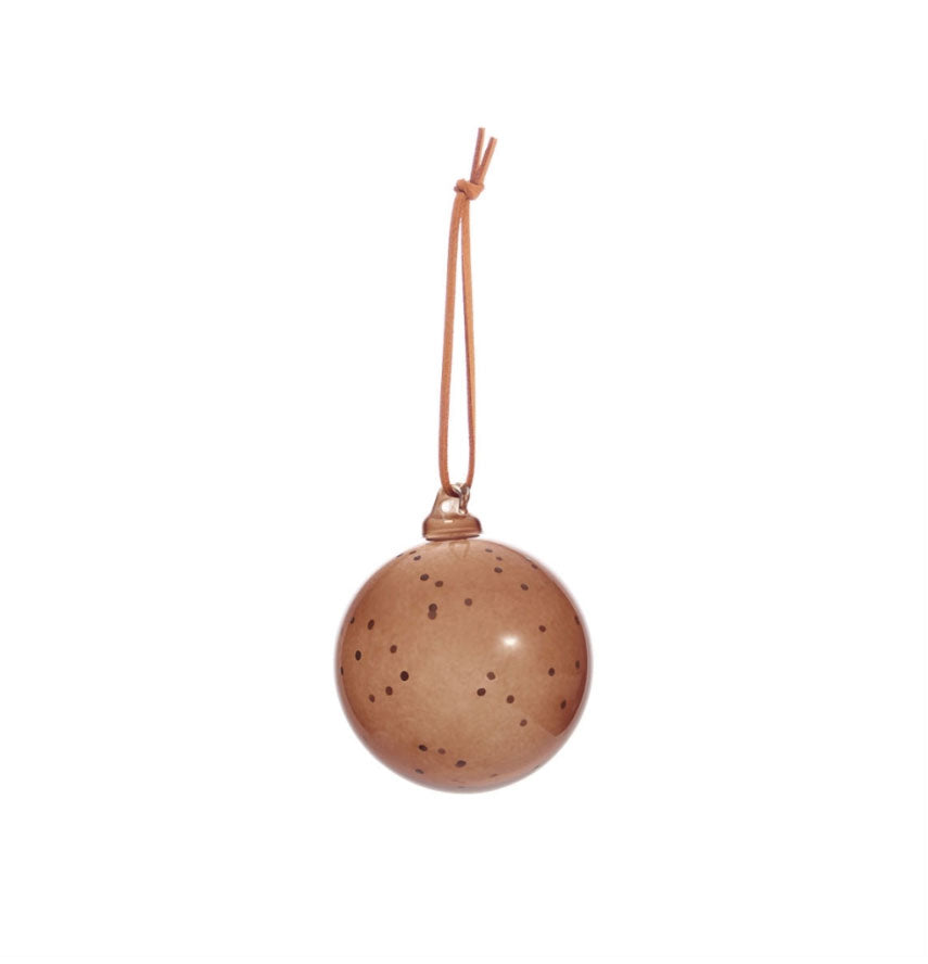 OYOY - Glaskugel "Natale" brown Punkte