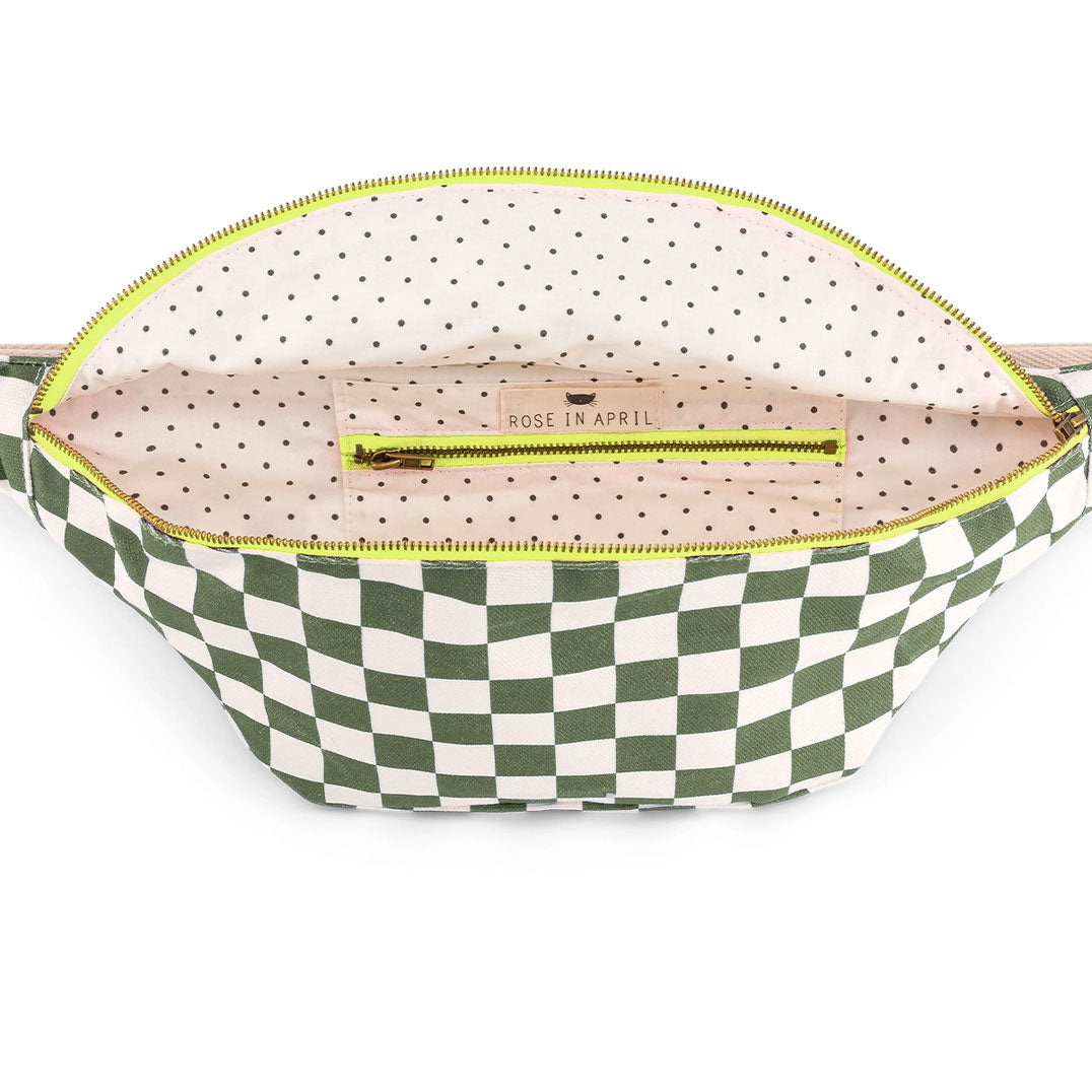 Rose in April – Bum Bag, khakifarben Schachbrett