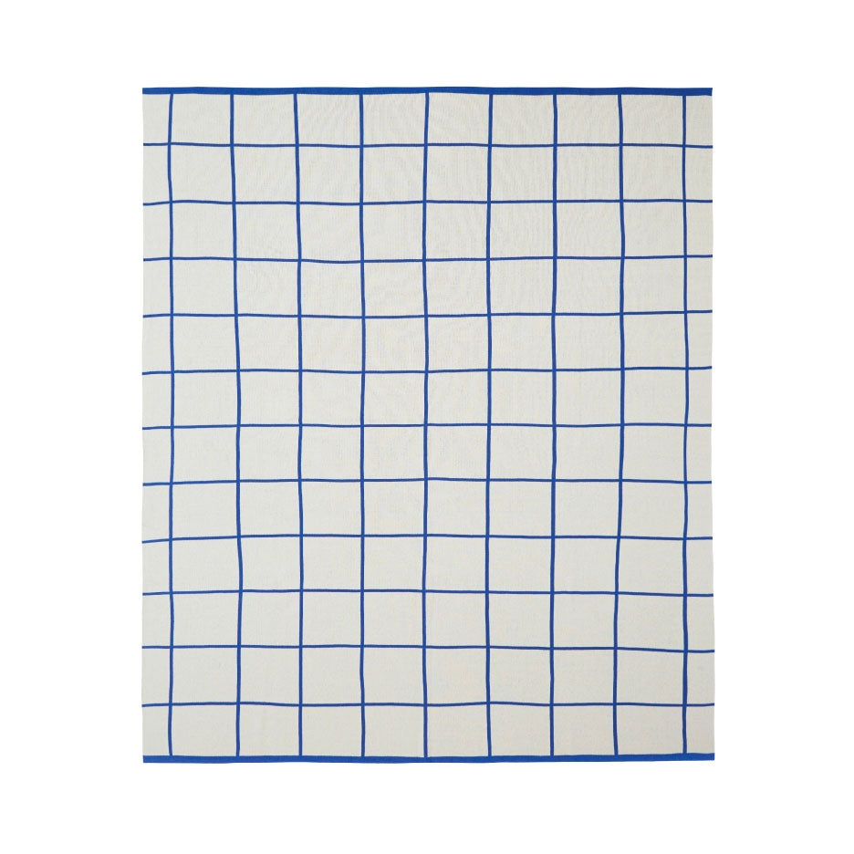 Sophie Home - Decke aus Baumwollstrick - Grid Cobalt