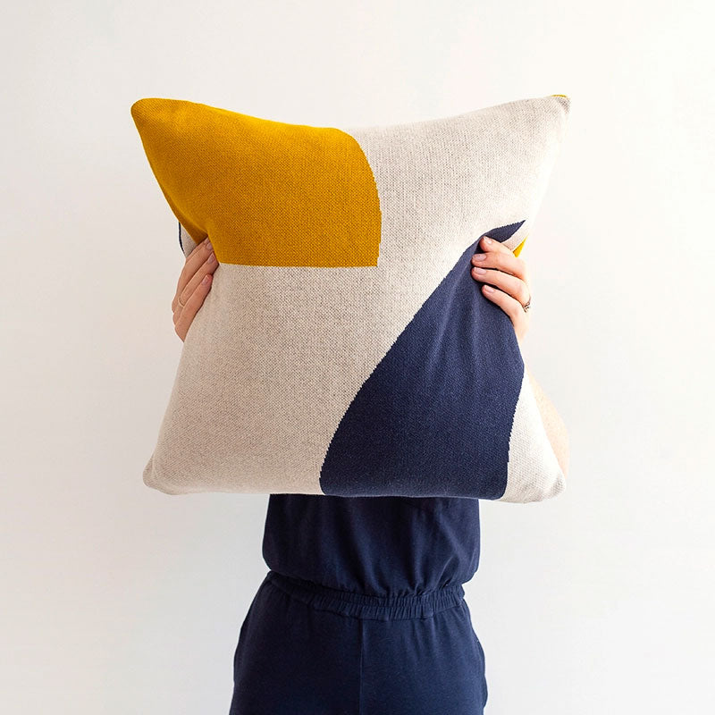 Sophie Home - Strickkissen/Kissenbezug aus Baumwolle, Ilo Citrus