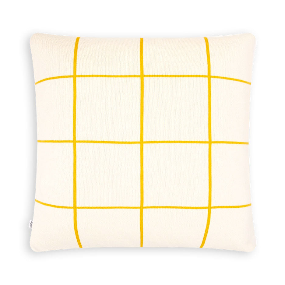 Sophie Home - Kissenhülle aus Baumwollstrick — Grid Citrus