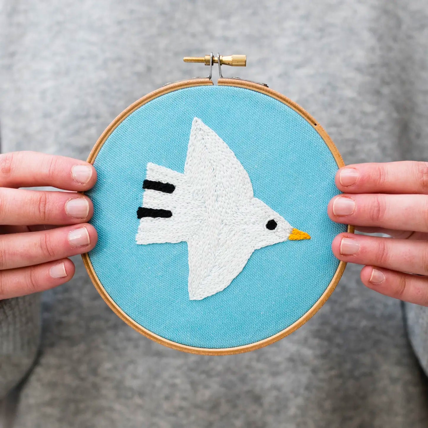 Cotton Clara/ Stick-Set "weißer Vogel"