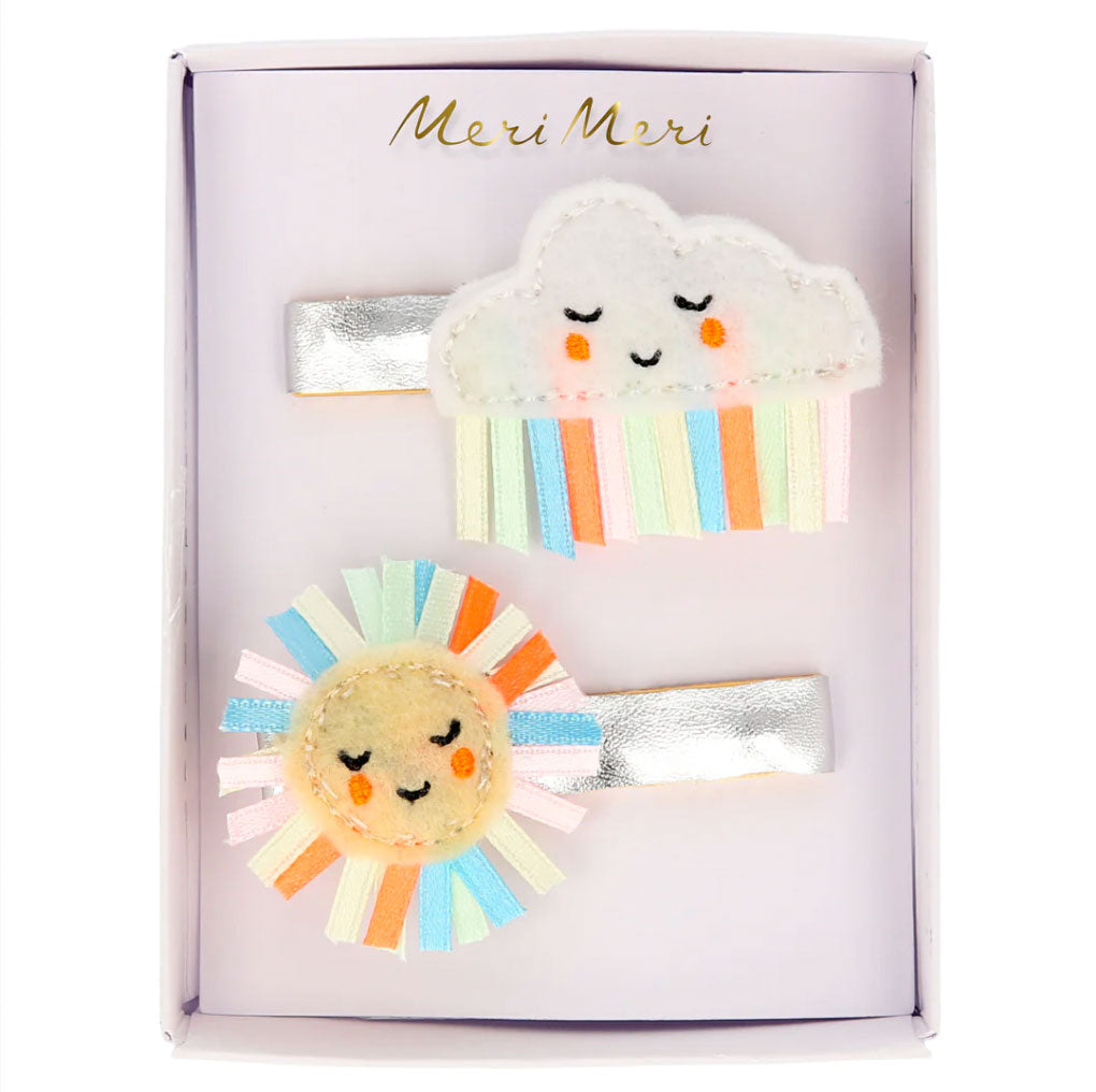 meri meri – Haarspangenset - Regenbogen und Sonne (2er-Set)