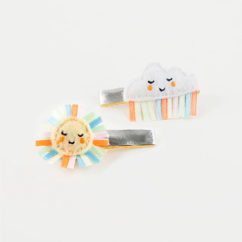 meri meri – Haarspangenset - Regenbogen und Sonne (2er-Set)