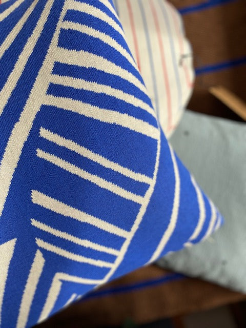 OYOY - Kissen Smilla, blau-grau
