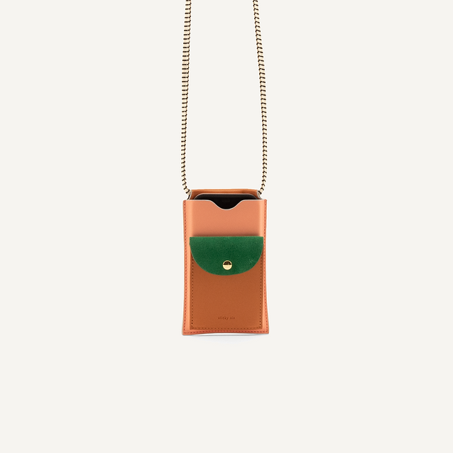 Sticky Lemon – Handytasche, XL, croissant brown + paris green