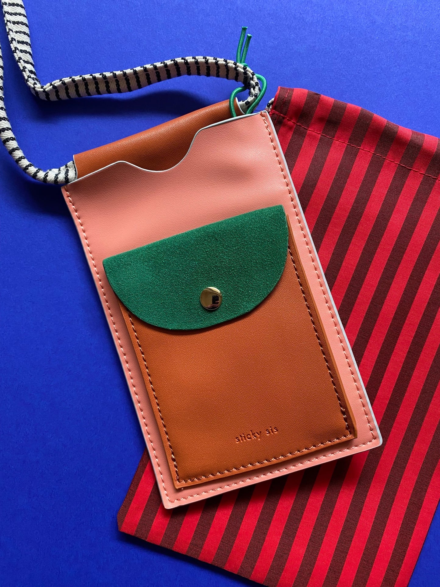 Sticky Lemon – Handytasche, XL, croissant brown + paris green