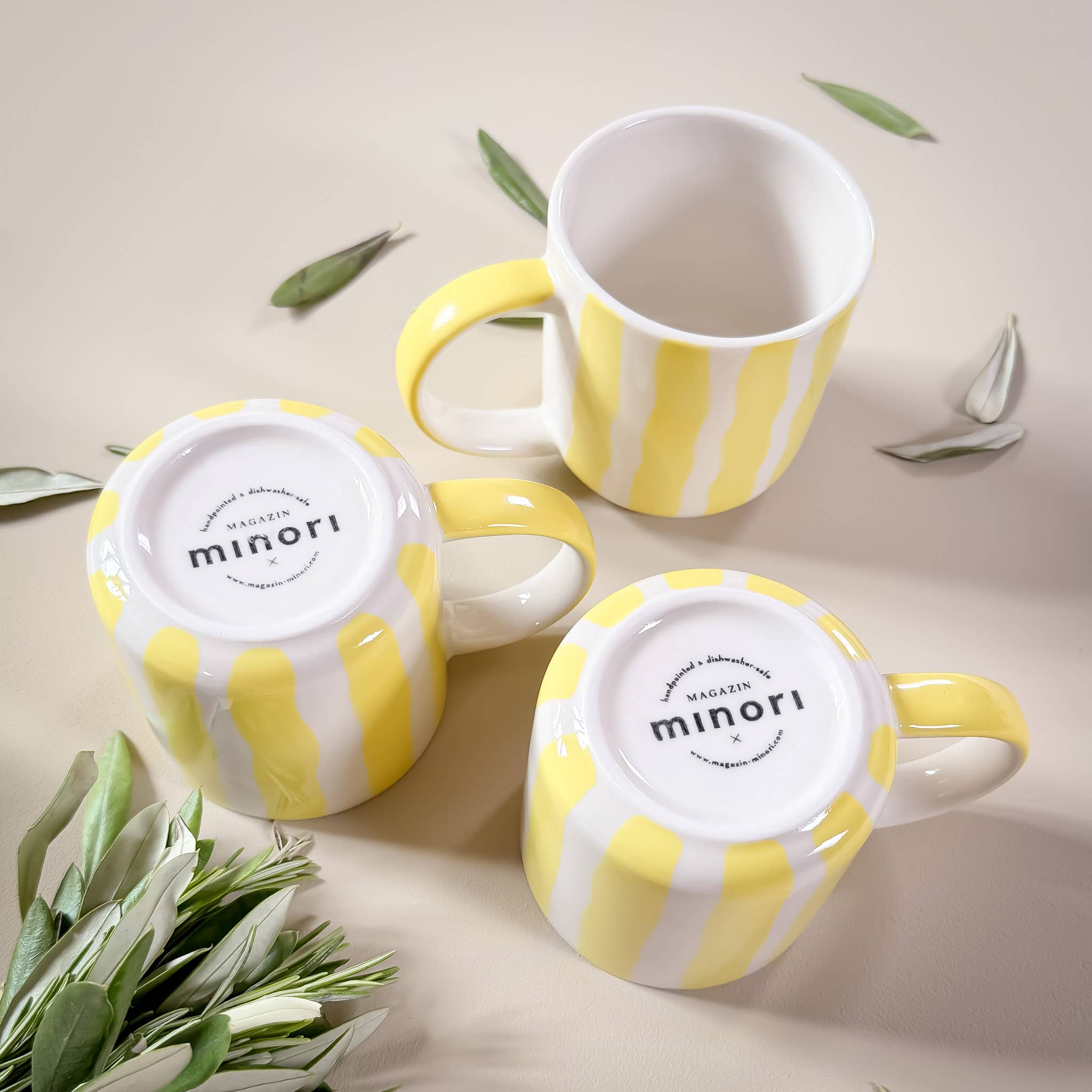 Magazin Minori - Becher Stripes - spiaggia yellow