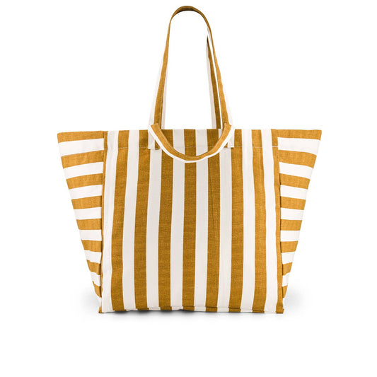 ELISA CARAMEL GESTREIFTE TASCHE - ECRU: KARAMELL - ECRU / STREIFEN