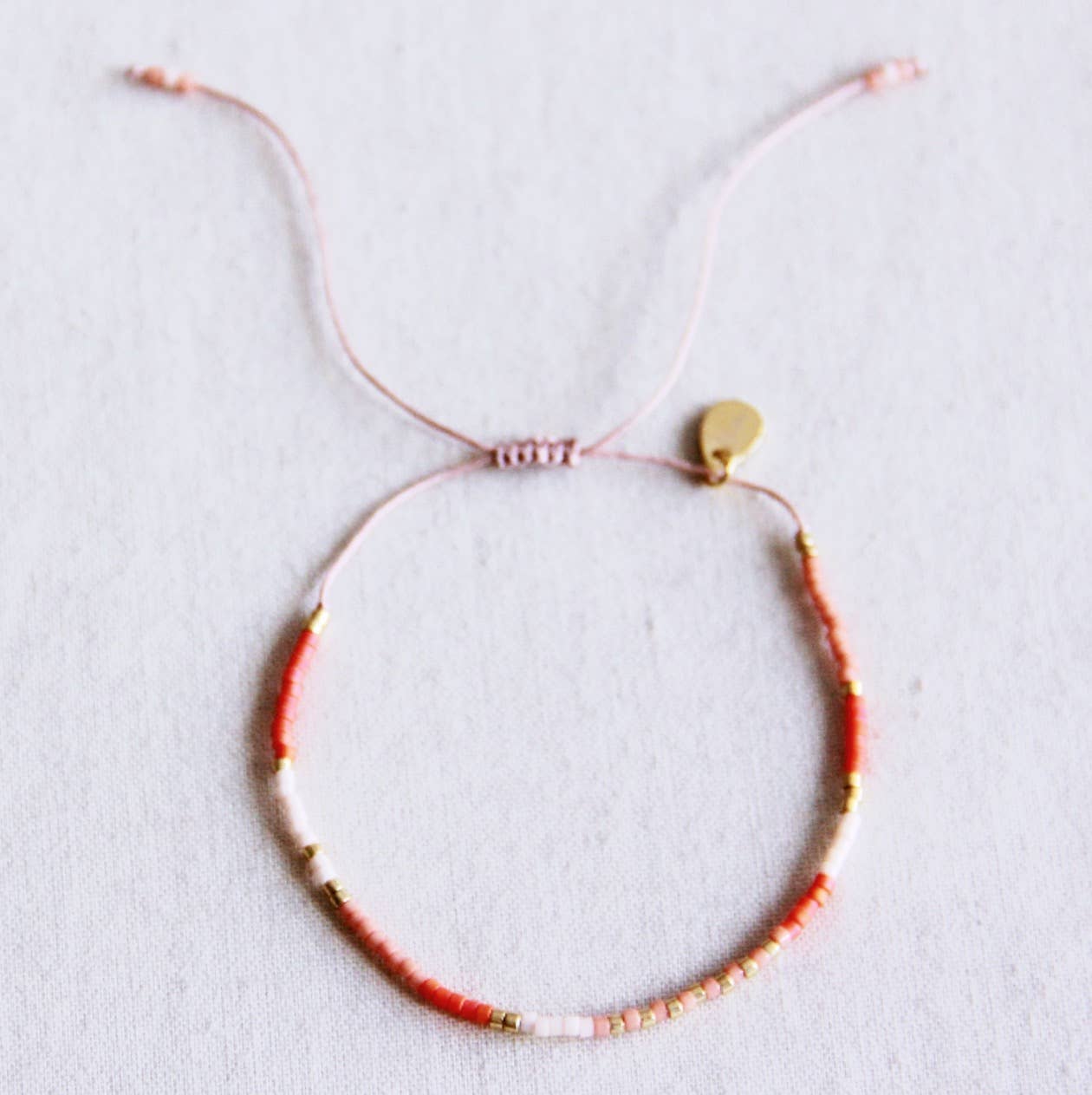 Miyuki-Armband in Nude, Orange und Lachs