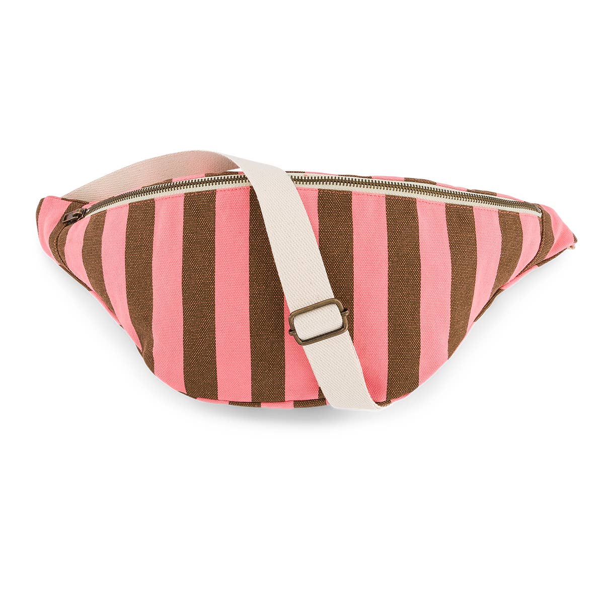 Rose in April - Bum Bag STREIFEN FUNKY PINK / OLIVE