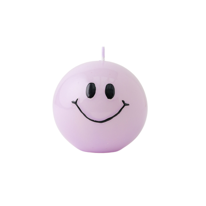 Smiley-Kerze – Lila