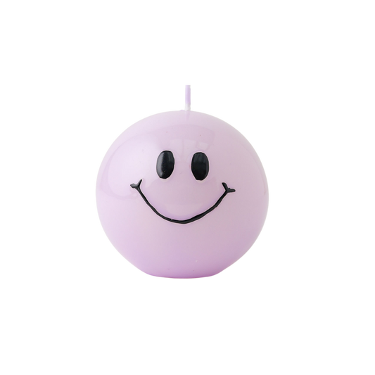Smiley-Kerze – Lila
