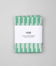 Serviettenset „Stripes Turquoise/Natural“