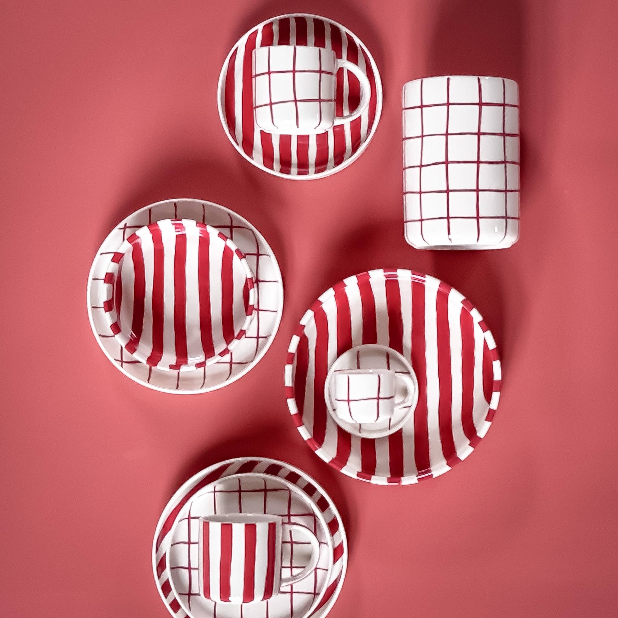 Becher Stripes - tramonto red