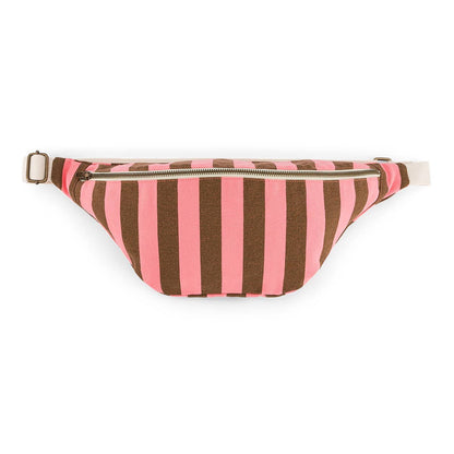 Rose in April - Bum Bag STREIFEN FUNKY PINK / OLIVE