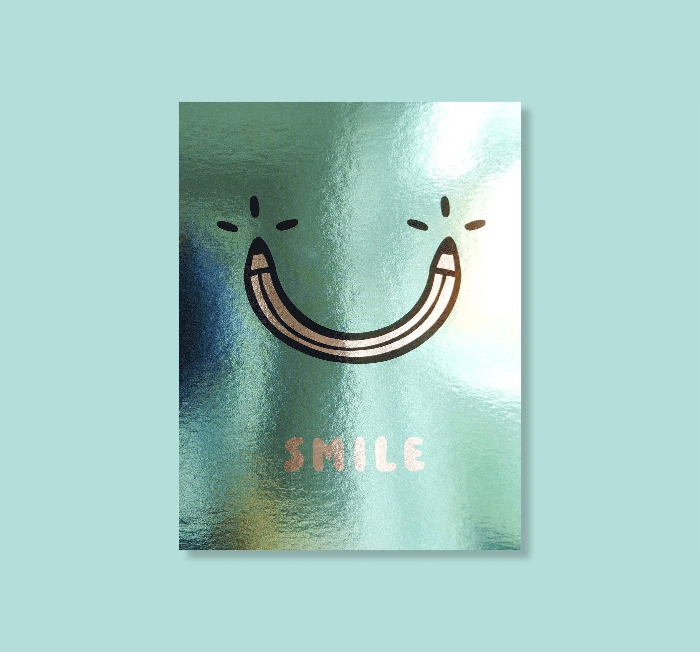 Spiegel-Postkarte "Smile" grün