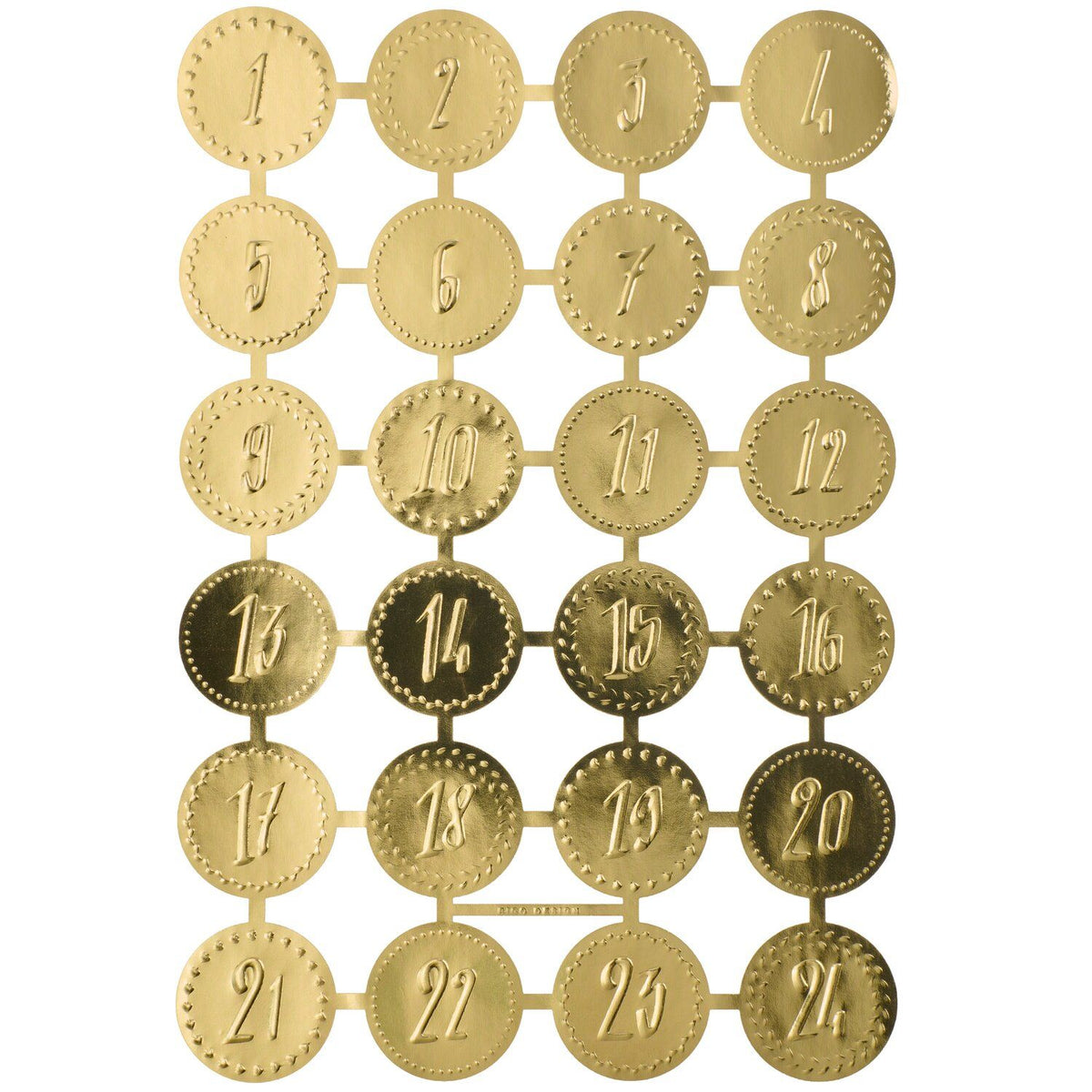 Glanzbilder Adventskalenderzahlen (1 Bogen)
