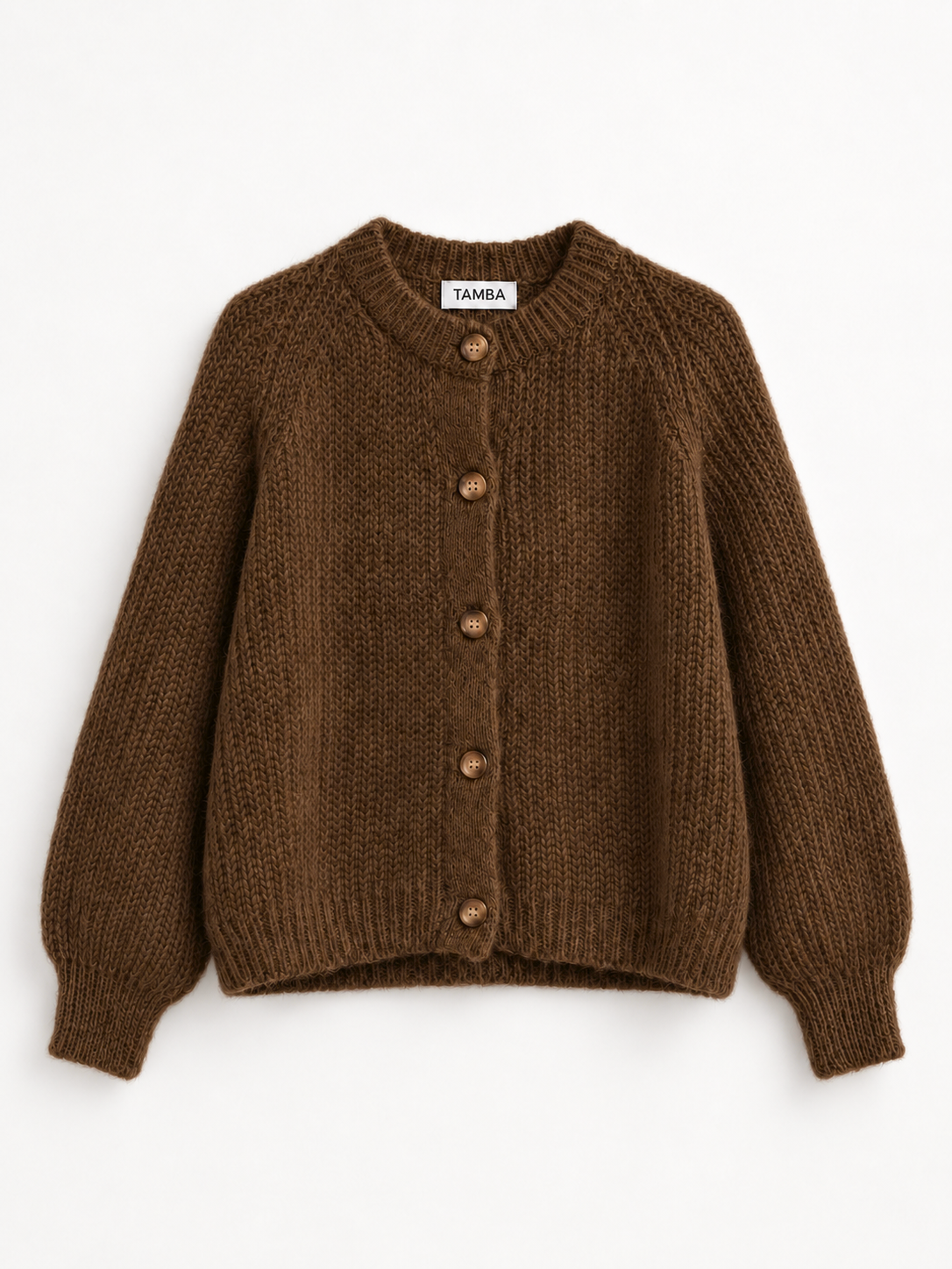 Mohair-Strickjacke mit Knopfleiste
: Schokolade / Einheitsgröße
