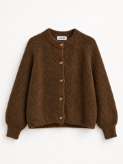 Mohair-Strickjacke mit Knopfleiste
: Schokolade / Einheitsgröße