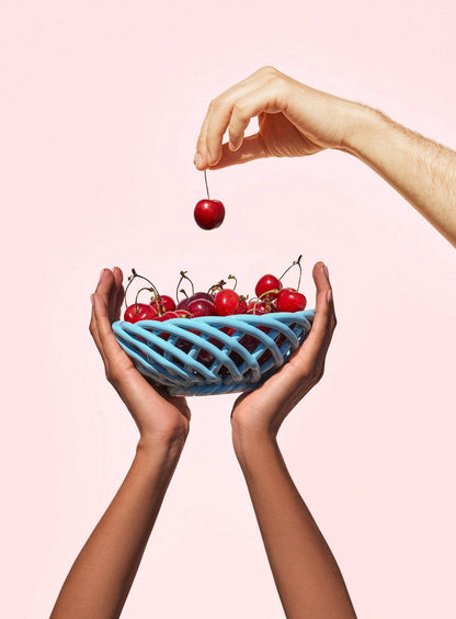 OCTAEVO - Sizilianischer Keramikkorb: Light Blue