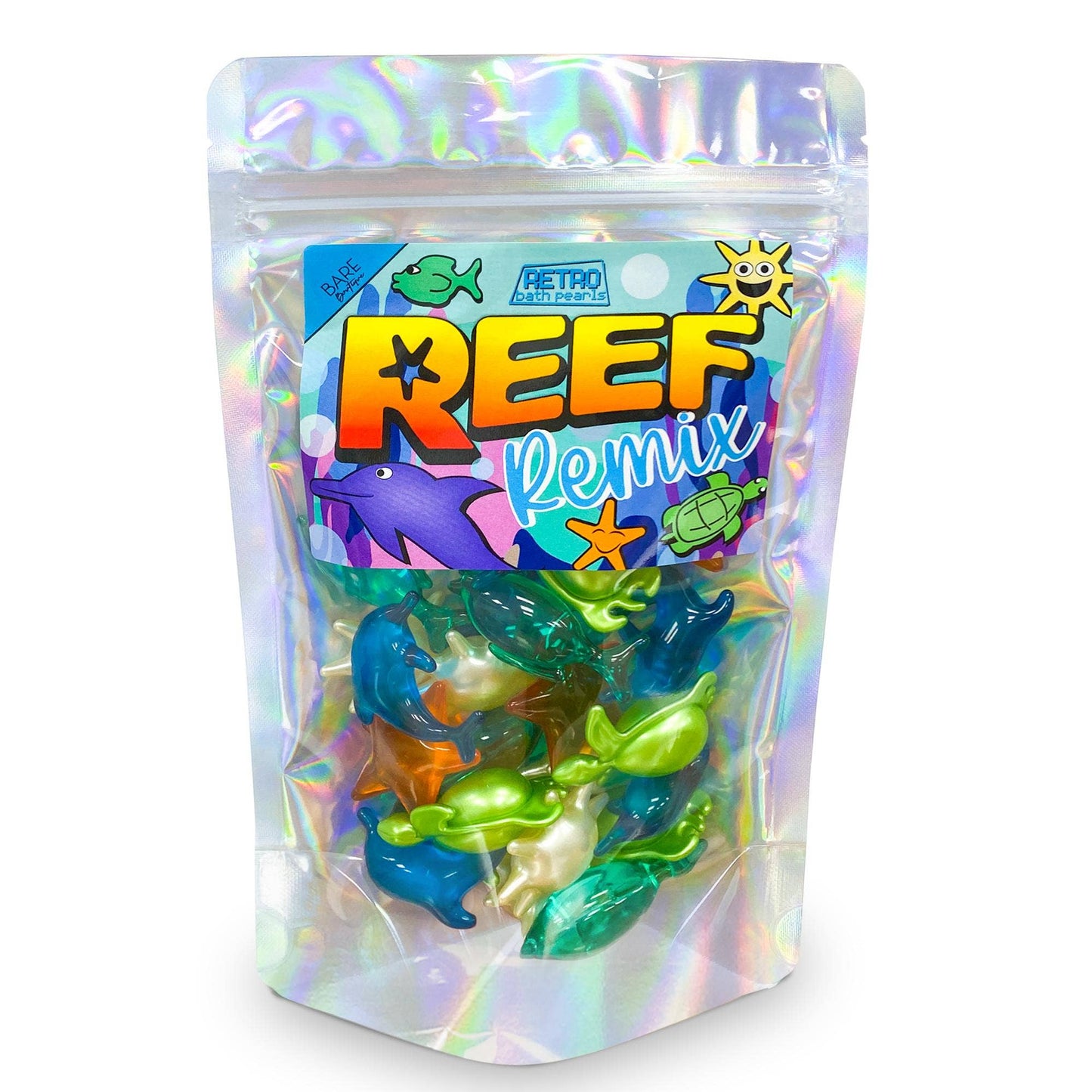 Retro-Badeperlen — Reef Remix. Perlen mit Ozeanmotiv, 30 Stück