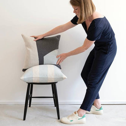 Kissenbezug aus Baumwollstrick - Enkel Aqua