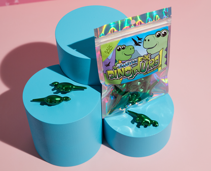 15 x Dinosaurier-förmige Badeperlen - Kiwi-Duft