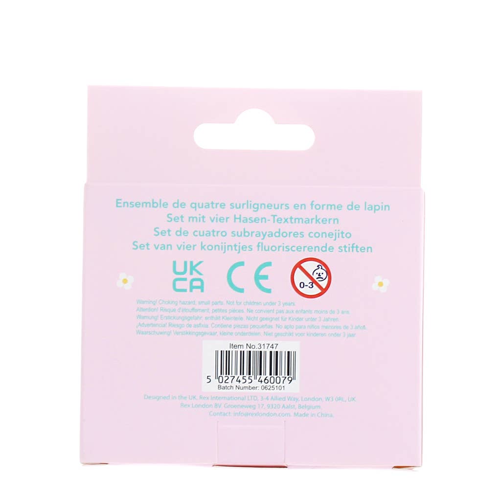 Mini-Textmarker (Set mit 4) - Hase