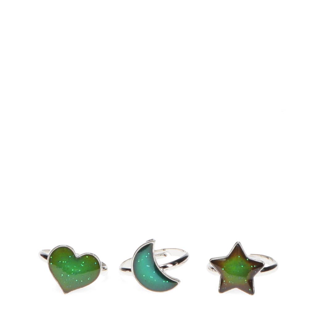 REX - Stimmungsringe (Set aus 3) - Herz, Stern & Mond