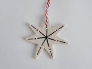 Sternanhänger - Handgefertigter Keramik-Hängeornament - 9x9cm