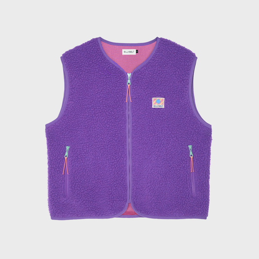 Ärmellose Damen-Sherpa-Weste mit Reißverschluss