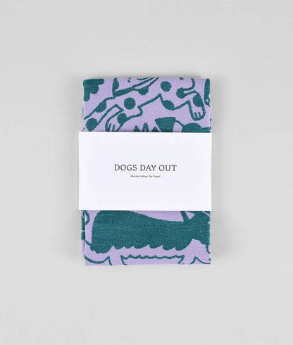 Wrap - Geschirrtuch „Dogs Day Out Lila/Grün“
