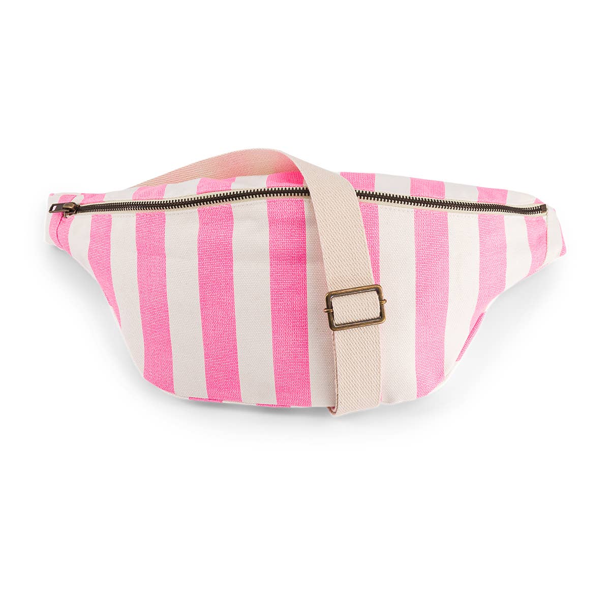 NEONPINKE GESTREIFTE GÜRTELTASCHE: NEONROSA / KRATZEN