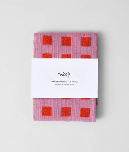 Geschirrtuch „Squares Lila/Warm Red“